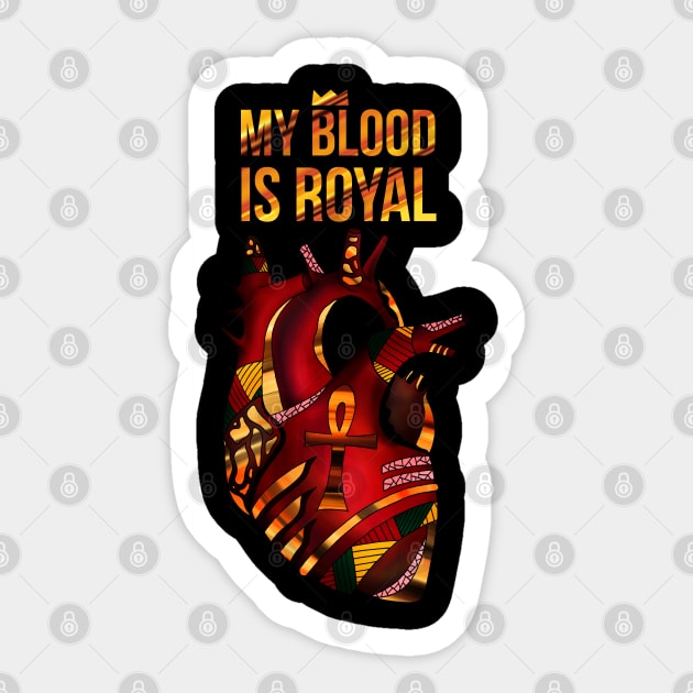 Melanin Heart - My Blood Is Royal Sticker by kenallouis